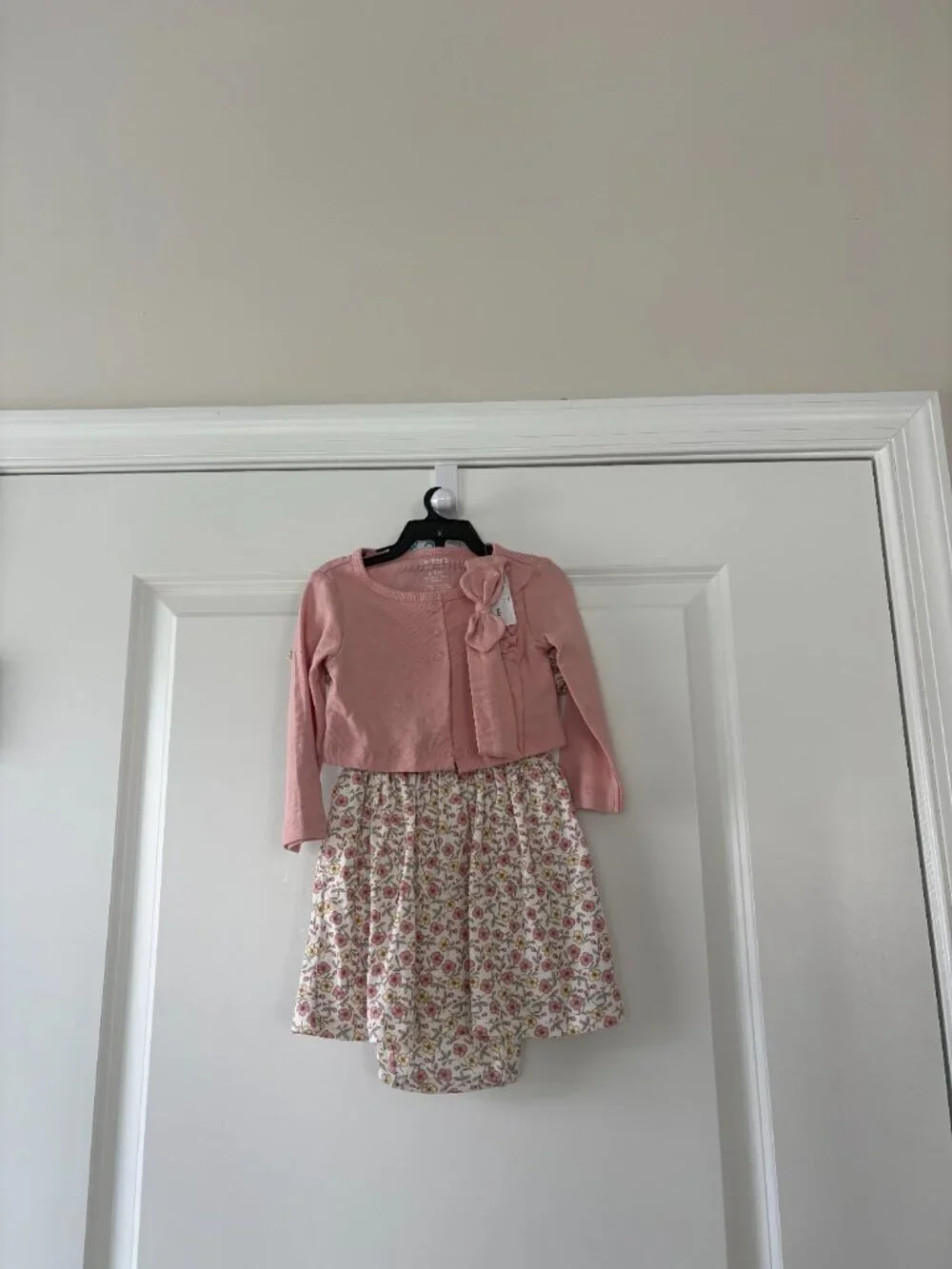 Carter's Child of Mine Baby Girl Pink Cardigan and Dress Set Size 6-9 Months